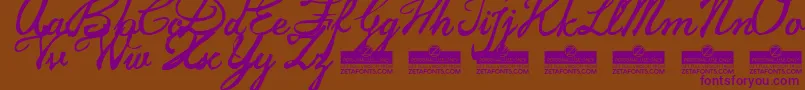 JamscriptTrial Font – Purple Fonts on Brown Background