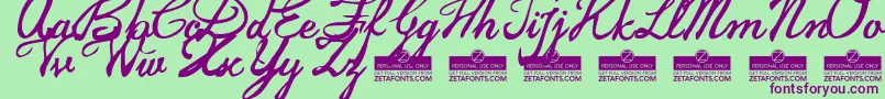 JamscriptTrial Font – Purple Fonts on Green Background