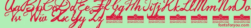 JamscriptTrial Font – Red Fonts on Green Background