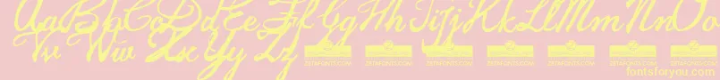 JamscriptTrial Font – Yellow Fonts on Pink Background