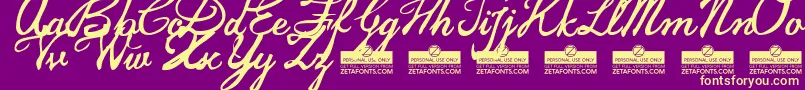 JamscriptTrial Font – Yellow Fonts on Purple Background
