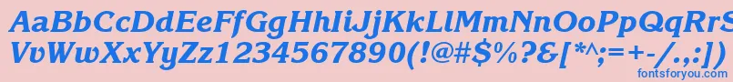 KorinnablackcttItalic Font – Blue Fonts on Pink Background