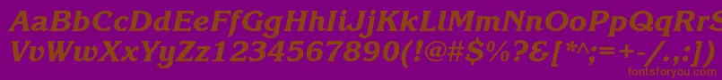 KorinnablackcttItalic-fontti – ruskeat fontit violetilla taustalla