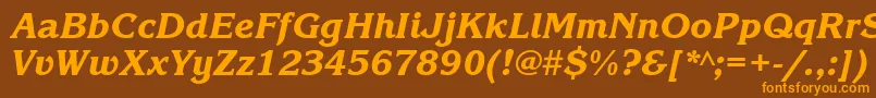 KorinnablackcttItalic Font – Orange Fonts on Brown Background