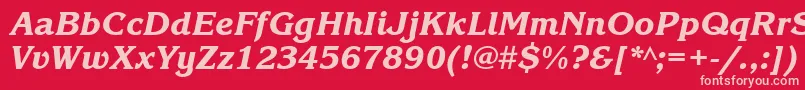 KorinnablackcttItalic Font – Pink Fonts on Red Background