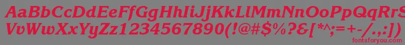 KorinnablackcttItalic Font – Red Fonts on Gray Background