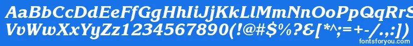 Czcionka KorinnablackcttItalic – białe czcionki na niebieskim tle