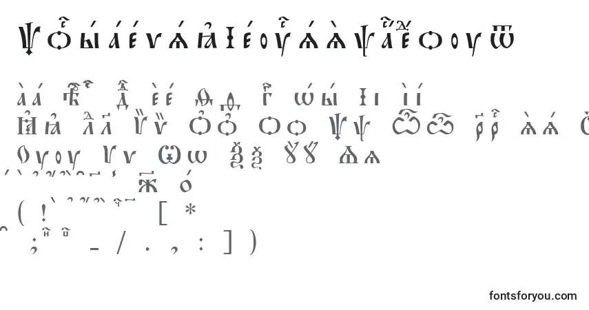 A fonte PochaevskIeucsSpacedout – alfabeto, números, caracteres especiais