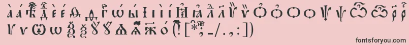 フォントPochaevskIeucsSpacedout – ピンクの背景に黒い文字