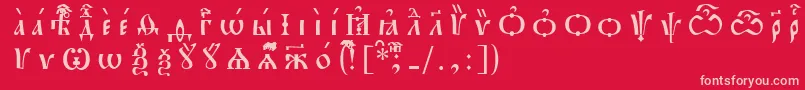 フォントPochaevskIeucsSpacedout – 赤い背景にピンクのフォント