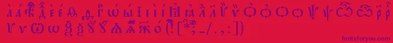 Шрифт PochaevskIeucsSpacedout – фиолетовые шрифты на красном фоне