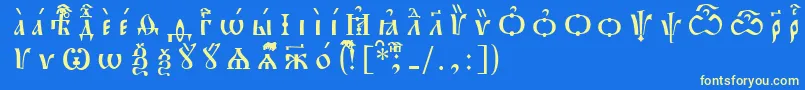 フォントPochaevskIeucsSpacedout – 黄色の文字、青い背景