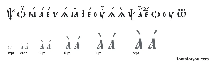 Größen der Schriftart PochaevskIeucsSpacedout