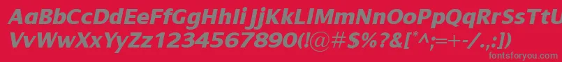 DialogXboldItalic Font – Gray Fonts on Red Background