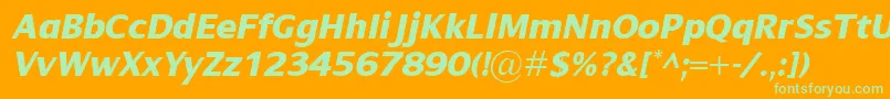 DialogXboldItalic Font – Green Fonts on Orange Background