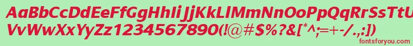 DialogXboldItalic Font – Red Fonts on Green Background