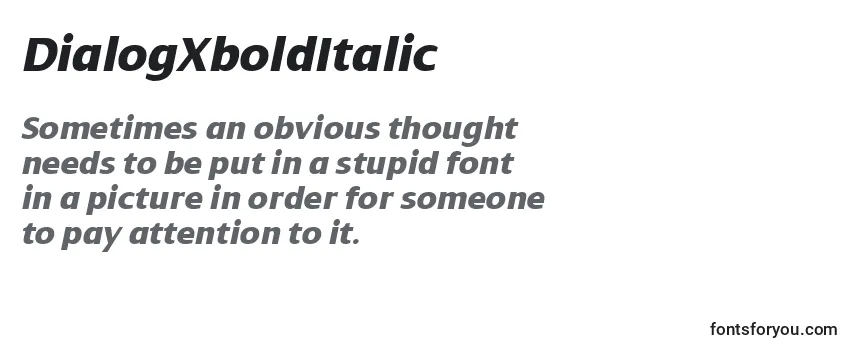 Review of the DialogXboldItalic Font