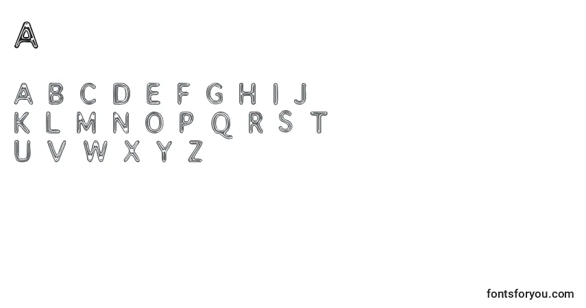 Schriftart Assimilate – Alphabet, Zahlen, spezielle Symbole