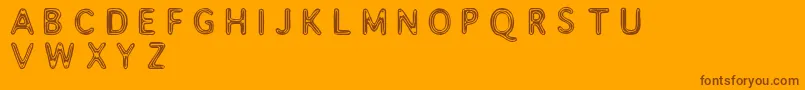 Assimilate-Schriftart – Braune Schriften auf orangefarbenem Hintergrund