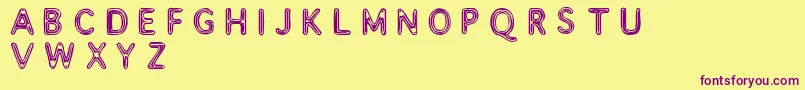 Assimilate Font – Purple Fonts on Yellow Background