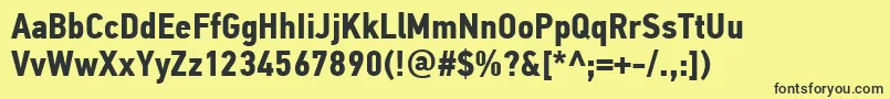 PfdintextcondproBold Font – Black Fonts on Yellow Background