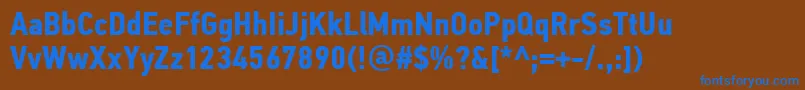 PfdintextcondproBold Font – Blue Fonts on Brown Background