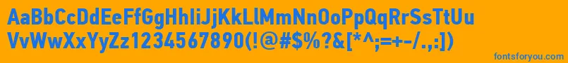 PfdintextcondproBold Font – Blue Fonts on Orange Background