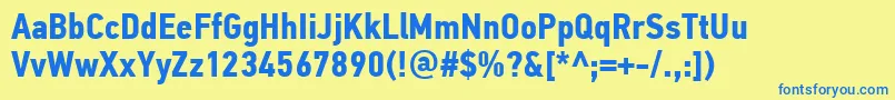 PfdintextcondproBold Font – Blue Fonts on Yellow Background
