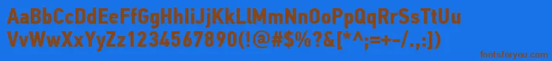 PfdintextcondproBold Font – Brown Fonts on Blue Background