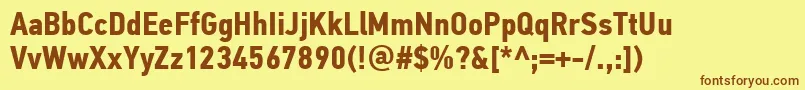 PfdintextcondproBold Font – Brown Fonts on Yellow Background