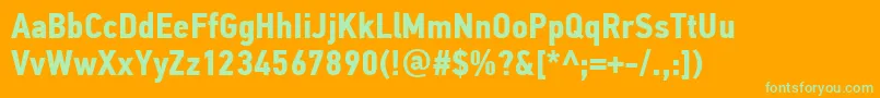 PfdintextcondproBold Font – Green Fonts on Orange Background