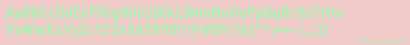 PfdintextcondproBold Font – Green Fonts on Pink Background