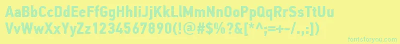 PfdintextcondproBold Font – Green Fonts on Yellow Background
