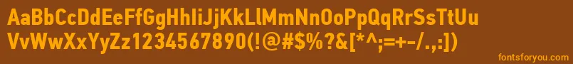 PfdintextcondproBold Font – Orange Fonts on Brown Background