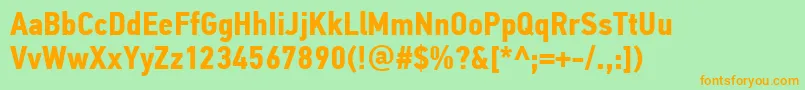 PfdintextcondproBold Font – Orange Fonts on Green Background
