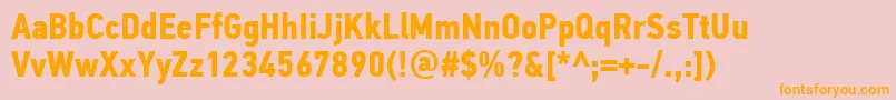 PfdintextcondproBold Font – Orange Fonts on Pink Background