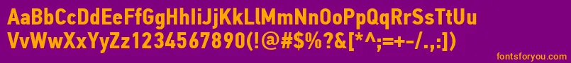 PfdintextcondproBold Font – Orange Fonts on Purple Background