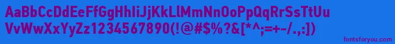 PfdintextcondproBold Font – Purple Fonts on Blue Background