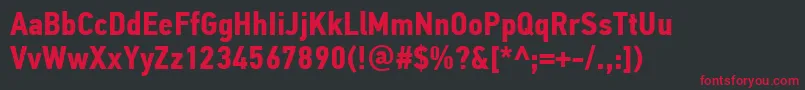 PfdintextcondproBold Font – Red Fonts on Black Background
