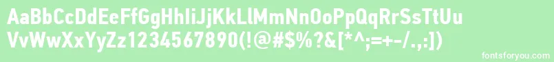 PfdintextcondproBold Font – White Fonts on Green Background