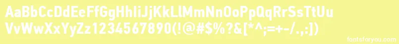PfdintextcondproBold Font – White Fonts on Yellow Background