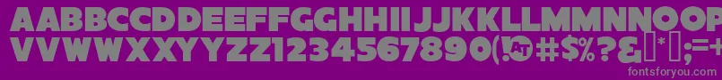 Sansposterbold-fontti – harmaat kirjasimet violetilla taustalla