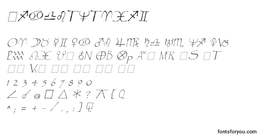 A fonte WidgetItalic – alfabeto, números, caracteres especiais