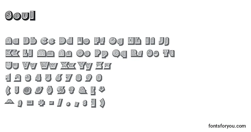 Czcionka Soul – alfabet, cyfry, specjalne znaki