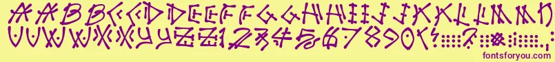Nuttycaptain Font – Purple Fonts on Yellow Background