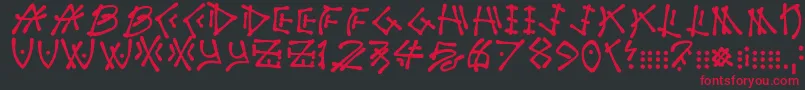 Nuttycaptain Font – Red Fonts on Black Background