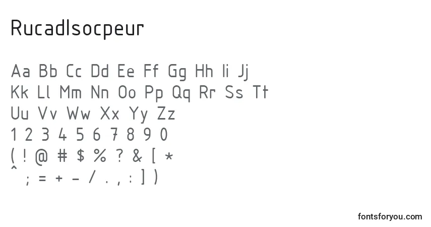 Schriftart RucadIsocpeur – Alphabet, Zahlen, spezielle Symbole