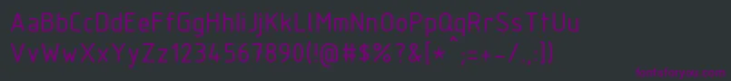 フォントRucadIsocpeur – 黒い背景に紫のフォント