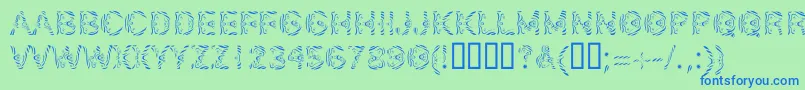 LinotypeSilver-Schriftart – Blaue Schriften auf grünem Hintergrund