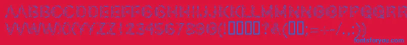 LinotypeSilver-Schriftart – Blaue Schriften auf rotem Hintergrund